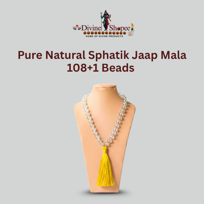 Pure Natural Sphatik Jaap Mala 108+1 Beads