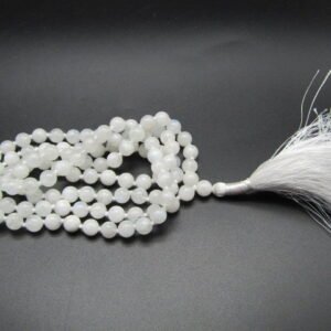 Pure Natural Rainbow Moonstone Japa Mala - 108+1 Beads