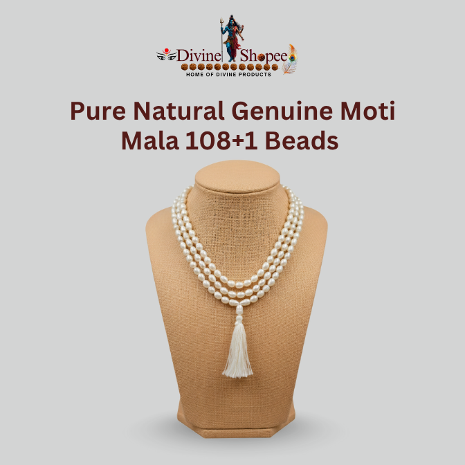Pure Natural Genuine Moti Mala 108+1 Beads