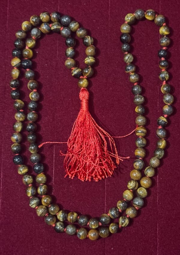 Pure Natural Tiger Eye Mala 108+1 Beads - Image 2