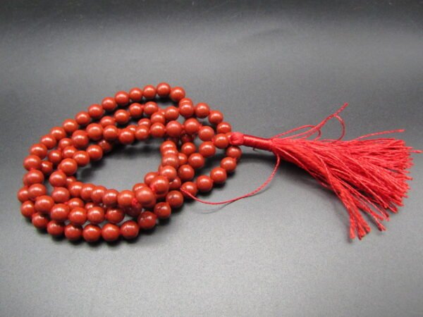 Natural Jasper Chalcedony Knotted mala 108 Beads -- 6MM
