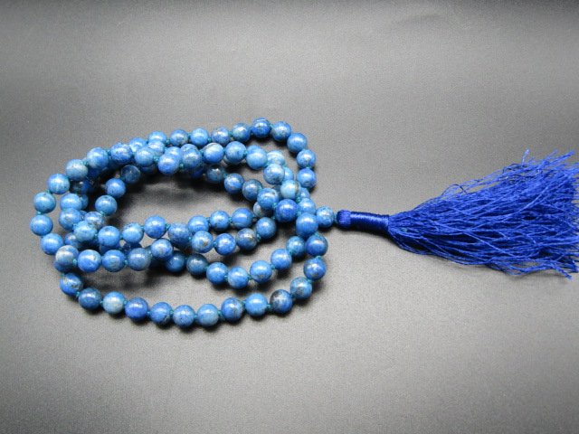 Pure Lapis Lazuli (Lajvrat) Knotted mala 108 +1 ( 6 MM ) (WYSIWYG) - Image 3