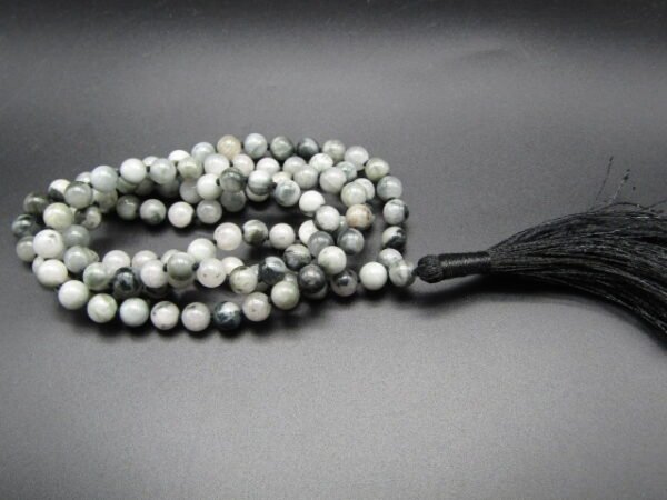Natural Cat's Eye quartz(Lehsunia) Knotted mala 108+1 Beads -- 7mm (WYSIWYG)