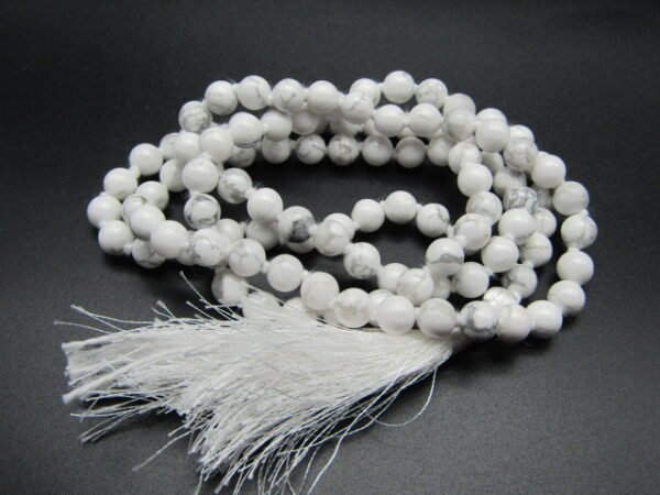 Pure Howlite/Magnesite Knotted Japa mala 108 +1 ( 6 MM ) (WYSIWYG)