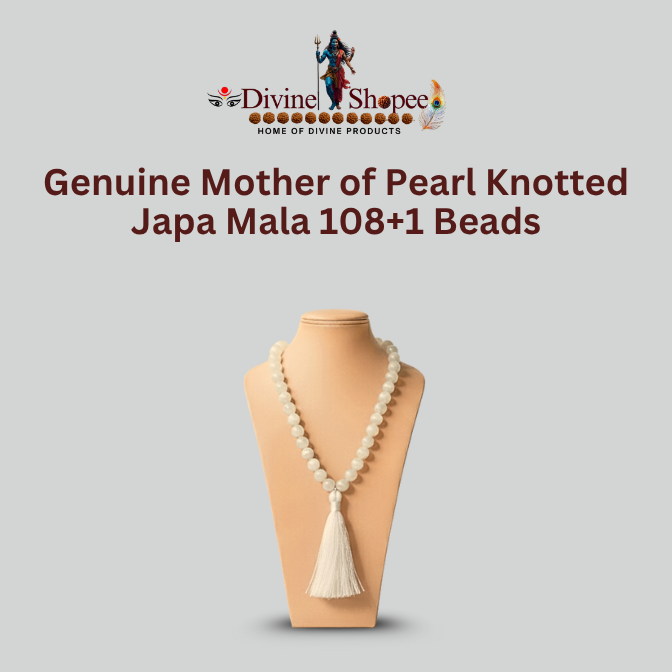 Genuine Mother of Pearl Knotted Japa Mala