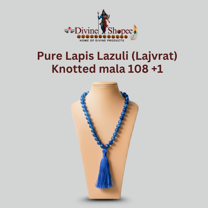 Pure Lapis Lazuli (Lajvrat) Knotted mala 108 +1