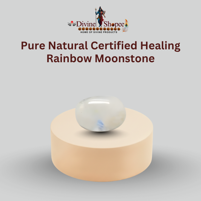 Pure Natural Certified Healing Rainbow Moonstone